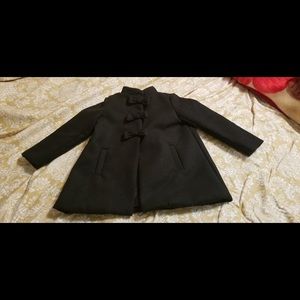 Black peacoat with bows